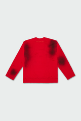 ダメージ＆オイルウォッシュドスウェットシャツ / Damaged & Oil Washed Sweatshirt, Red