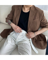 マンスリネンツータックベルトスラックス / Month )  linen two-tuck belt slacks (3 colors)
