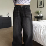 [MADE] Bolkin back point washing black denim wide pants