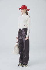 カラーラインハーフネックTシャツ / Color Line Half Neck T-Shirt [Ivory]