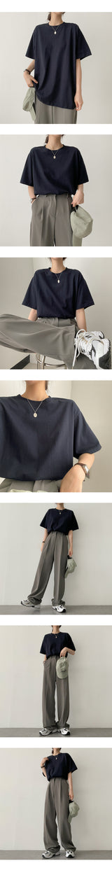 Standard Basic Plain Short-Sleeved Tee
