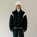WOOL BLENDED VARSITY PADDING JACKET (NAVY) (6627481419894)