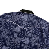 ロゴエンブロイダーパイプウェスタンシャツ/[UNISEX] Logo Embroidered Piped Western Shirt (Navy)