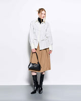 DOZI - Pinched Stripe Oversized Shirts _ Ivory