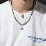 ボタンジップネックレス / BUTTON ZIPPER NECKLACE (SV925) (4525331153014)