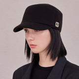 VA Square Stud Wool Bellboy Cap / Black