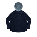 コーデュロイシャツフーディー / corduroy shirt hoodie [navy]