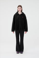 チェリーフリースフーディー付きジャンパー / CHERRY FLEECE HOODIE JUMPER [BLACK]