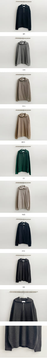 Mohedoutum Boxy Half Zip-Up Knitwear