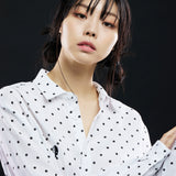 オーバーフィットドットプリントシャツ/OVERFIT DOT PRINT SHIRT-WHITE