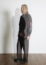 DREAMCATCHER CHECK LOOSE-FIT PANTS (Khaki) (6680169611382)