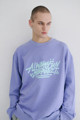 ファンスクリブリングBSRBTクルーネック / BSR2223FWPO072 FUN SCIBBLING BSRBT CREWNECK LAVENDER
