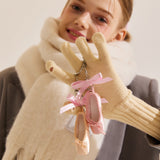 Ballet Toeshoes Ribbon Keyring
