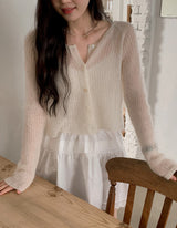 Blossom Mohair Wool Knit Cardigan (5color)