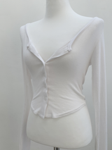 LuLu Button Slim Top (3color)