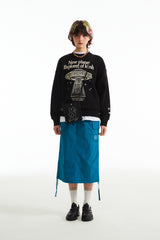 ウィティーバニープラネットエクスプローラースウェットシャツ／WITTY BUNNY PLANET EXPLORER SWEATSHIRT V1 [BLACK]