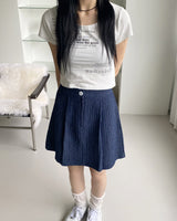 ネームレタリングプリントクロップショートスリーブTシャツ