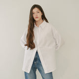 OVERSIZED LOGO SHIRT (WHITE) (6645972762742)