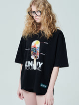 キャンペーンTシャツアイスクリーム/[ENJOY YOUR MEAL] CAMPAIGN 1/2 T-SHIRT ICE CREAM_BLACK