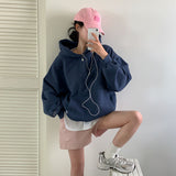 [BELLIDE MADE] Loose fit point embroidered hoodie