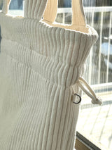 Ribbed fabric String bag