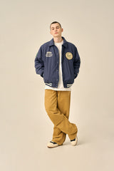 OVER PATCH PADDED BLOUSON - BLUE