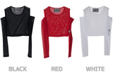 ショルダーメッシュクロップTシャツ / TOP(7807) Shoulder Mesh Crop Tee