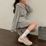 [Bellide made] skirt + hooded zip-up set