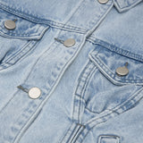 ピンタックライトブルーデニムジャケット/PINTUCK LIGHT BLUE DENIM JACKET [6066]
