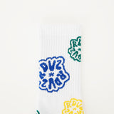 フラワーリーフロゴソックス / FLOWER LEAF LOGO SOCKS - WHITE