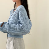 オールデイツイストVネックカーディガン / [Bellide made] All-Day Twist V-Neck Cardigan