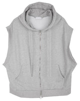 No.9585 C hood sleeveless ZIP-UP (3color)