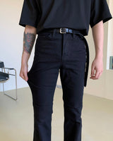 セミブーツカットジーンズ/MG601 Semi boot cut black jeans