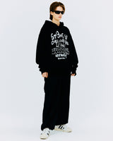 オーバーサイズタイポフーディー/OVER SIZE TYPO HOODIE-BLACK