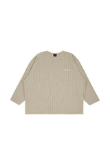 サマーVネックオーバーサイズフィットニット/Beige Summer Ribbed Oversized Fit Knit