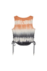 ダイドレースアップノースリーブ / DYED LACE-UP SLEEVELESS (ORANGE)