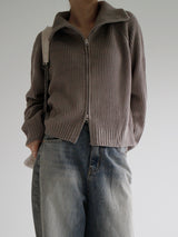 2WAYハイネックニットジップアップ / Two-way high-neck knit zip-up (2color)