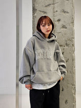 VENTIQUE Pigment Logo embroidery Hoodie 3color