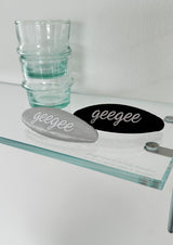 oval satin hair pin - silver