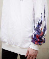 ファイヤーパターン袖プリントトレーナー/スウェット/FIRE PATTERN SWEATSHIRT (4580960993398)