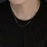 シルバーシンスネークチェーンネックレス/silver thin snake chain necklace (14K gold plated / no spare chain)