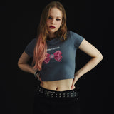Cubic Ribbon Crop T-Shirt