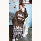 CHECK FRILL BANDING LONG SKIRT