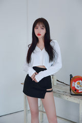 オープニングクロップドシャツ / HI (8285) opening cropped shirt