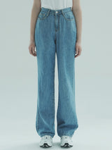 サマーワイドデニムパンツ / W1016 SUMMER WIDE DENIM PANTS_MEDIUM BLUE