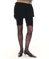 BIKER LAP SKIRT SHORTS (BLACK)