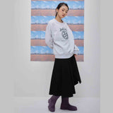 Cheerful logo sweat shirt (light gray) (6684423389302)