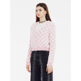 Pink Checkers Cardigan (6623652872310)