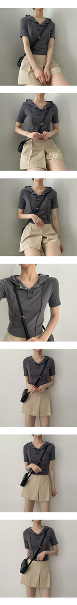 ミズスリットスナップフード半袖Tシャツ / Mizu Slit Snap Hood Short Sleeve Tee