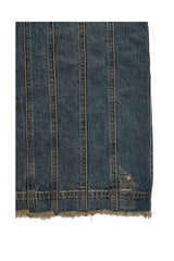 デニムパネルドロングスカート / DENIM PANELLED LONG SKIRT (BLUE)